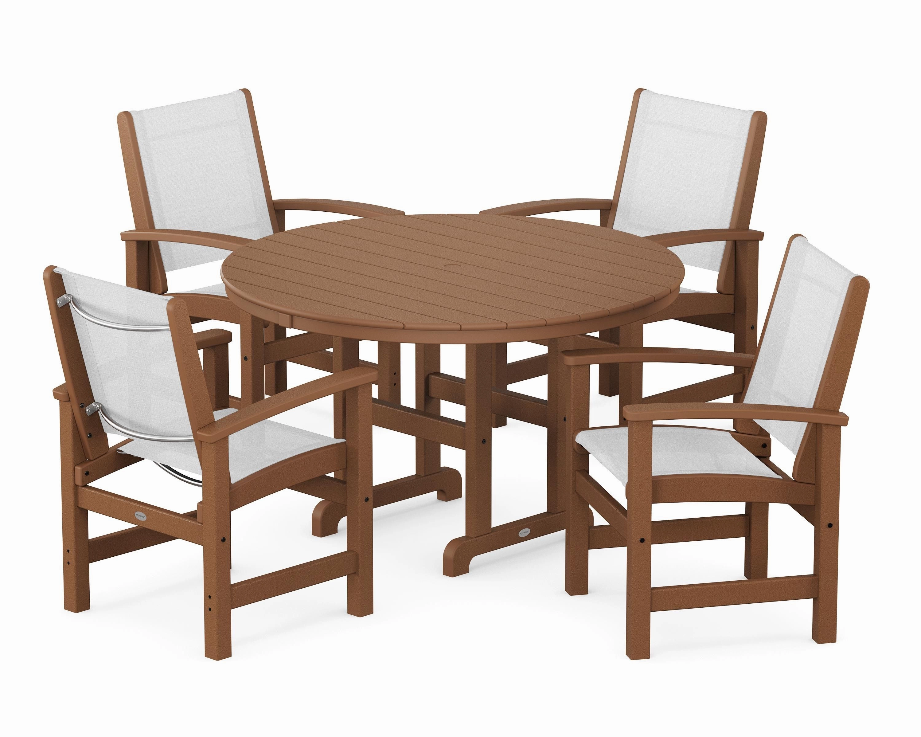 Coastal 5-Piece Round Farmhouse Dining Set