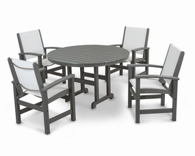 Coastal 5-Piece Round Farmhouse Dining Setoutdoor patio furniture set