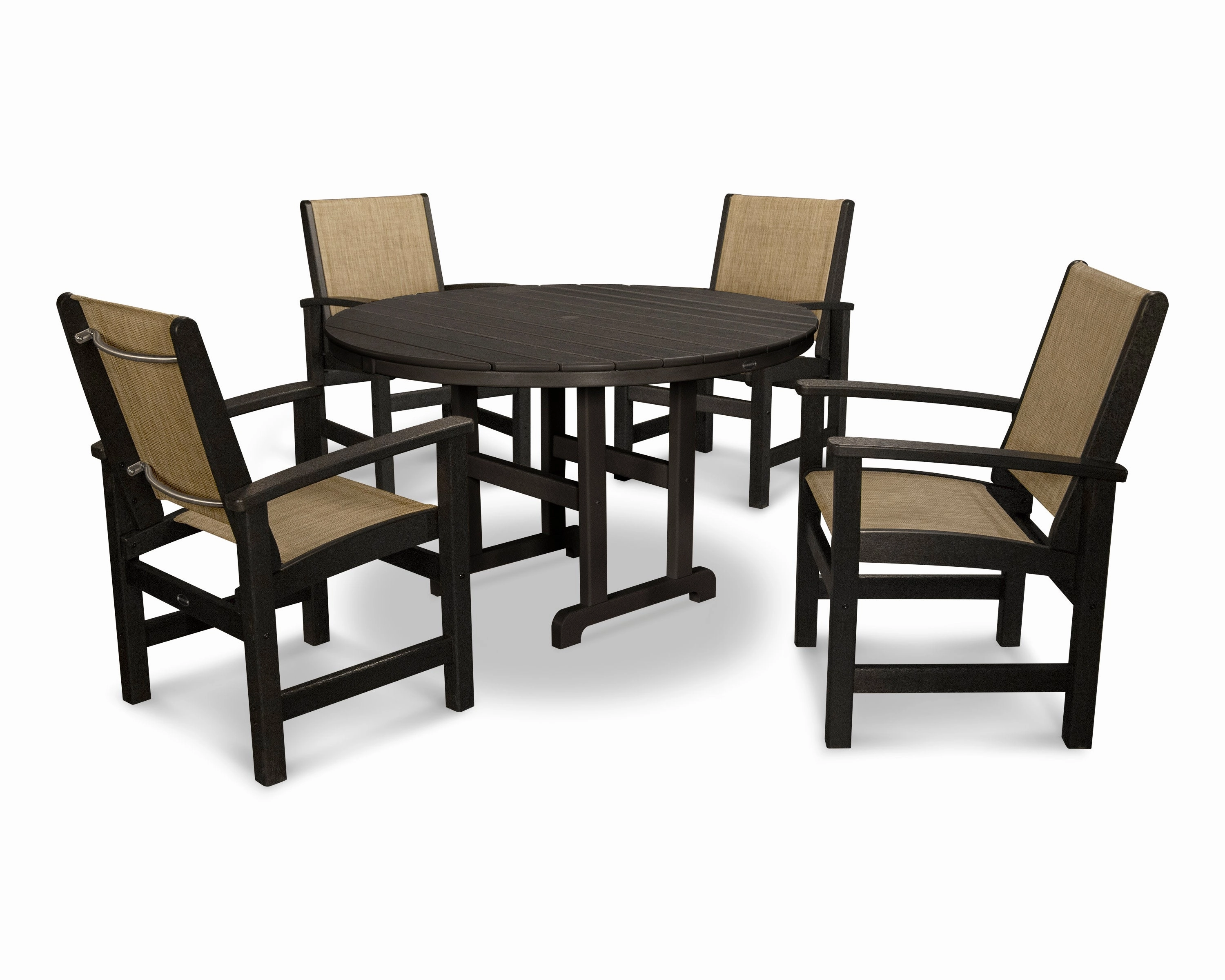 Coastal 5-Piece Round Farmhouse Dining Set