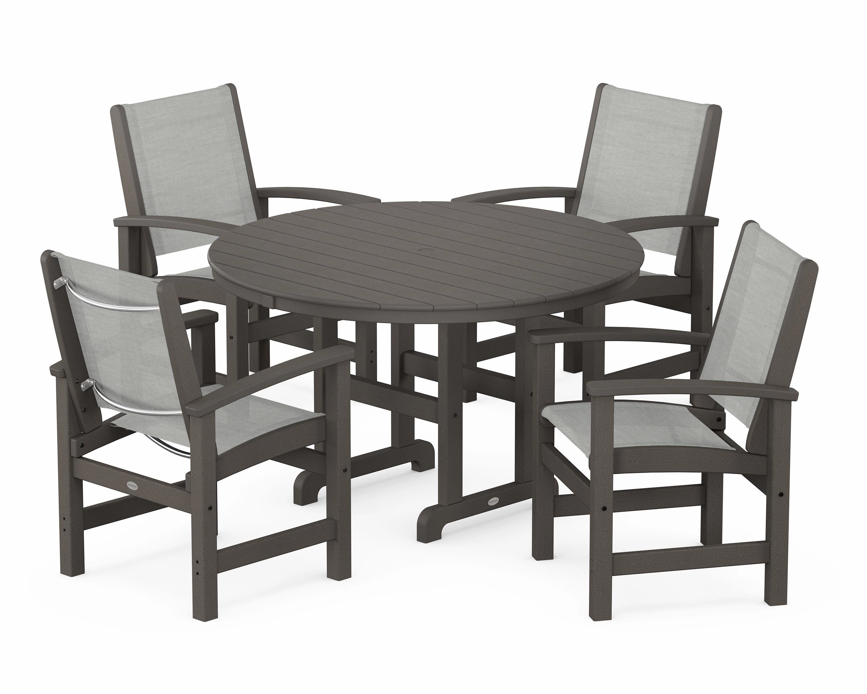 Coastal 5-Piece Round Farmhouse Dining Set