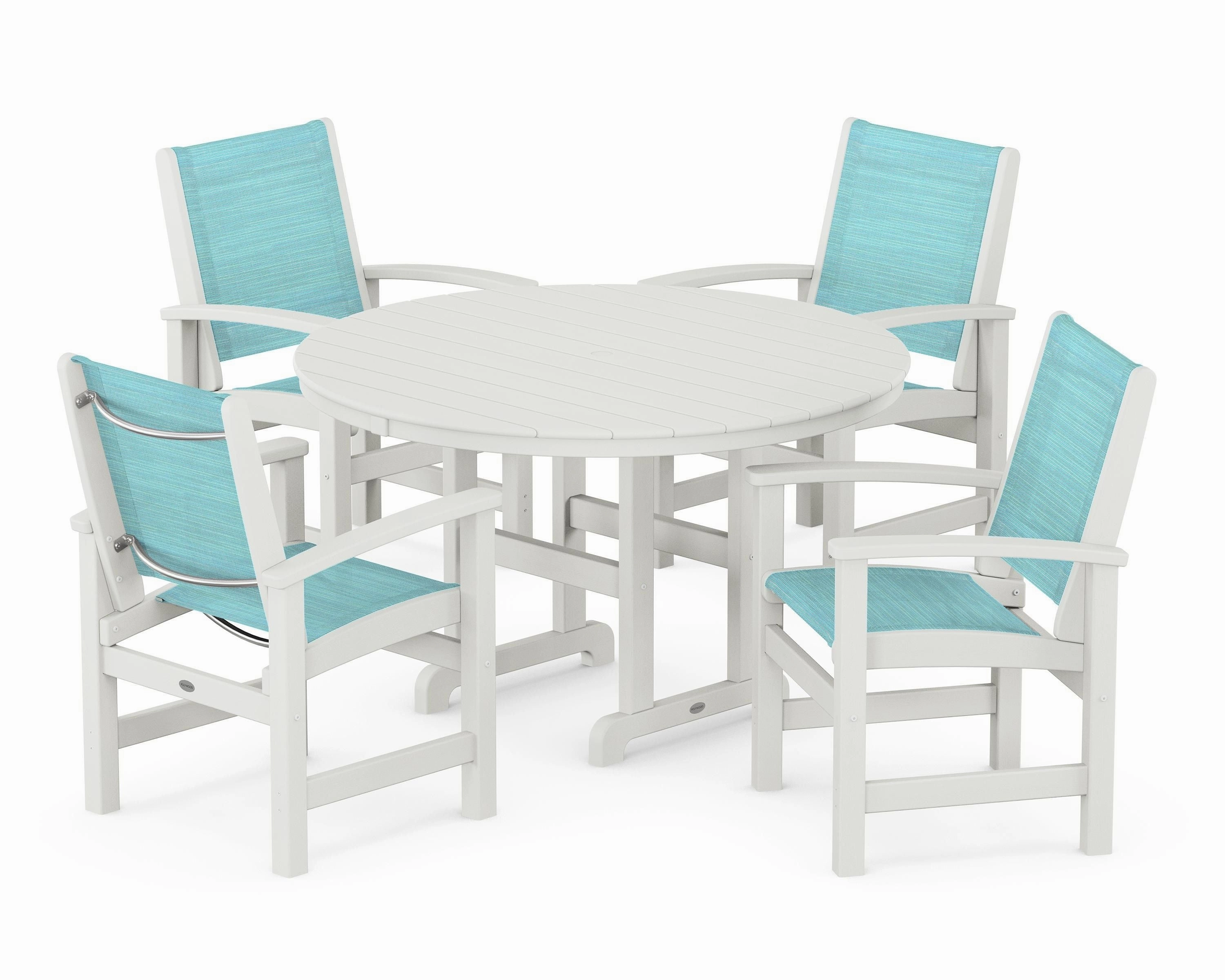 Coastal 5-Piece Round Farmhouse Dining Set