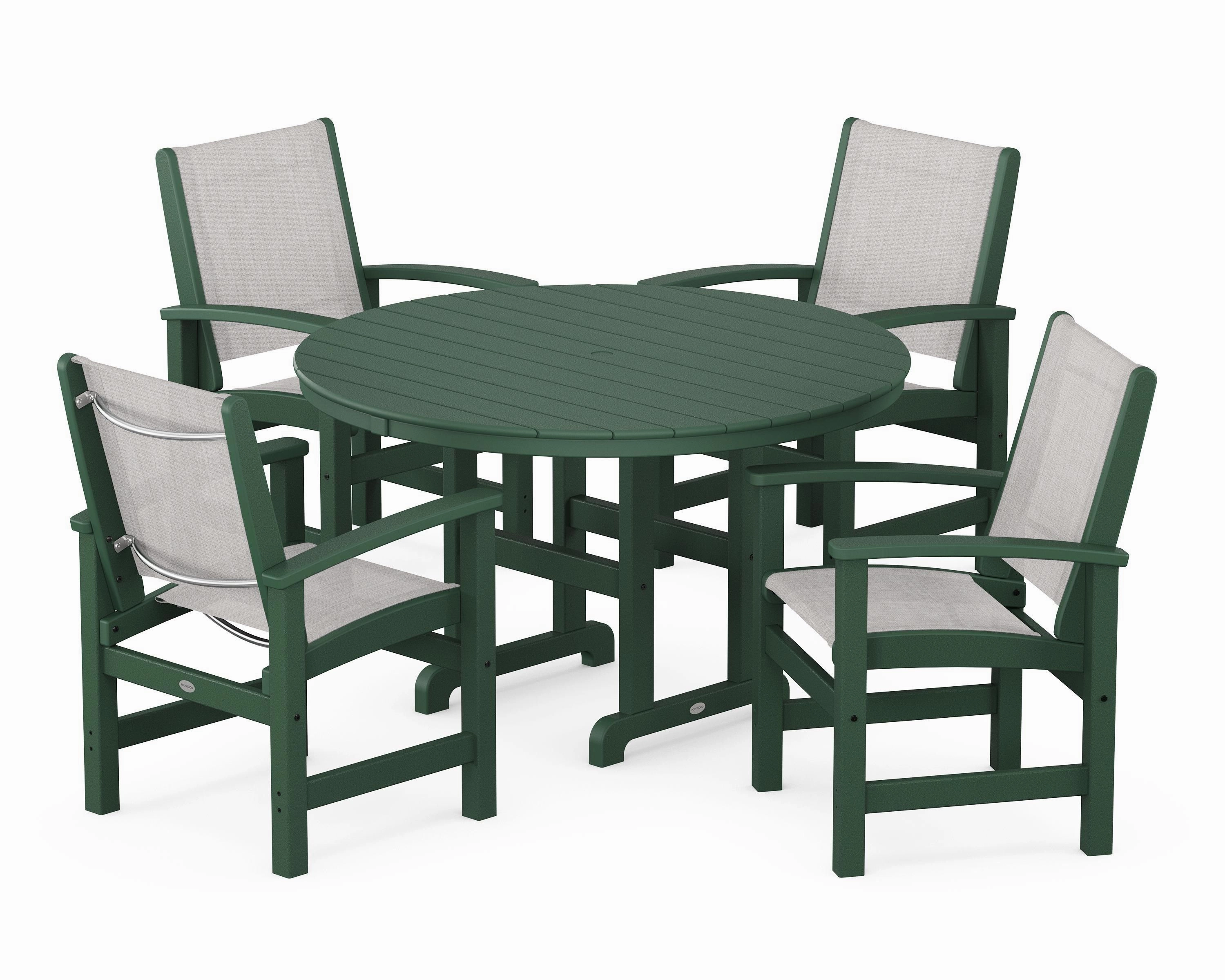 Coastal 5-Piece Round Farmhouse Dining Set