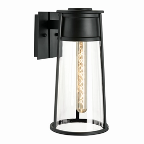Cone One Light Wall Sconce Matte BlackOutdoor wall sconces with motion sensor
