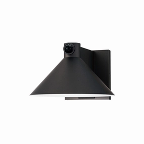 Conoid LED LED Outdoor Wall Sconce W/ Dusk-Dawn BlackOutdoor wall sconces with motion sensor