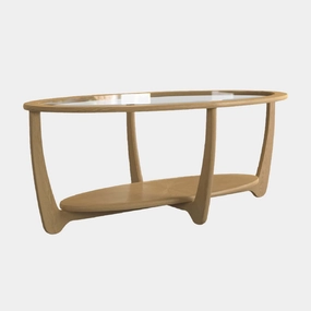 Contour - Oval Coffee Table With Glass Topoutdoor coffee table for patio or lounge