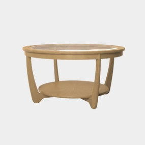 Contour - Round Coffee Table With Glass Topoutdoor coffee table for patio or lounge