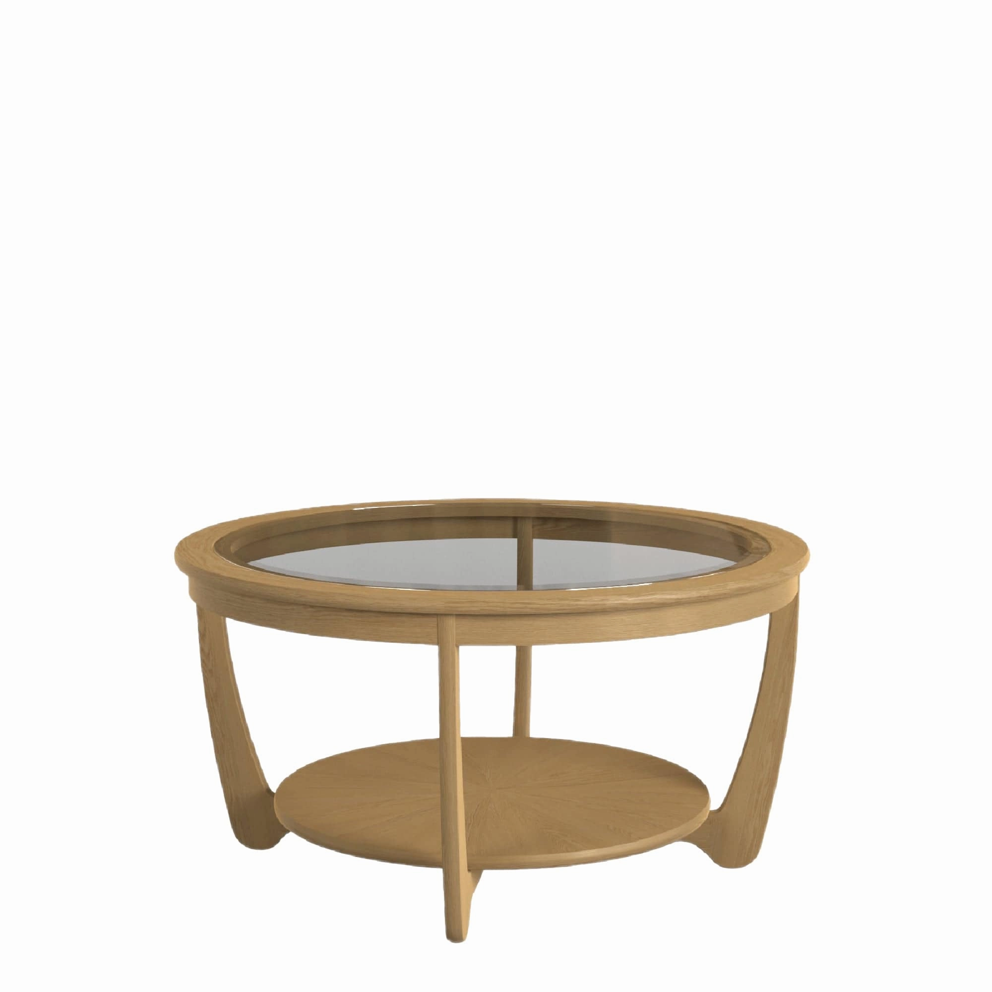 Contour - Round Coffee Table With Glass Top