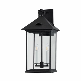 Corning Two Light Outdoor Wall Sconce Forged IronOutdoor wall sconces with motion sensor