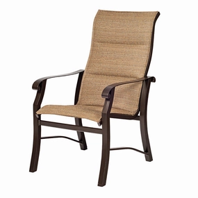 Cortland Padded Sling High Back Dining Chairoutdoor dining chair with armrests