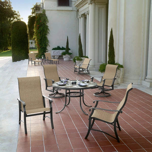 Cortland Sling Swivel Rocker Dining Chair