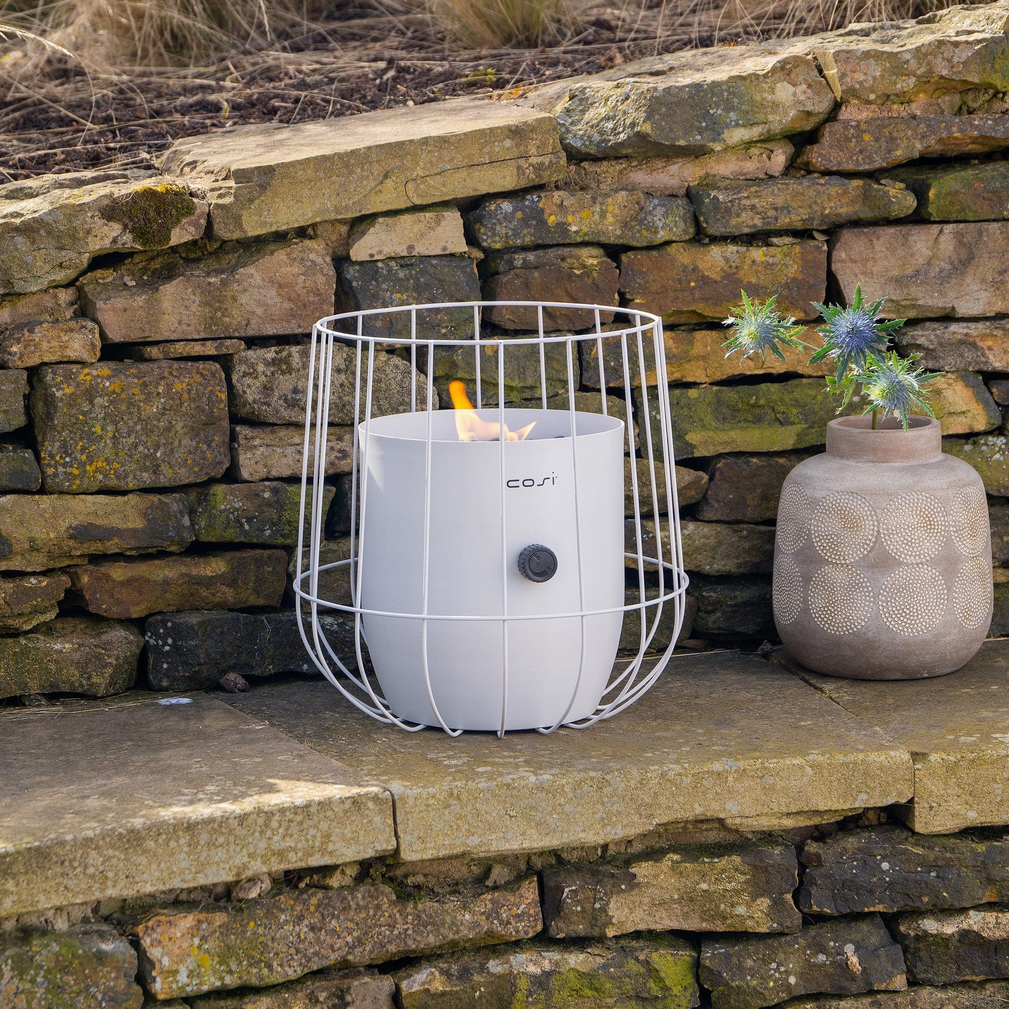 Cosiscoop Basket White - Outdoor Fire Lantern