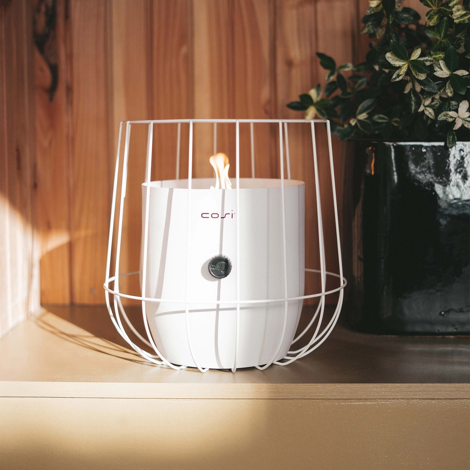 Cosiscoop Basket White - Outdoor Fire Lantern
