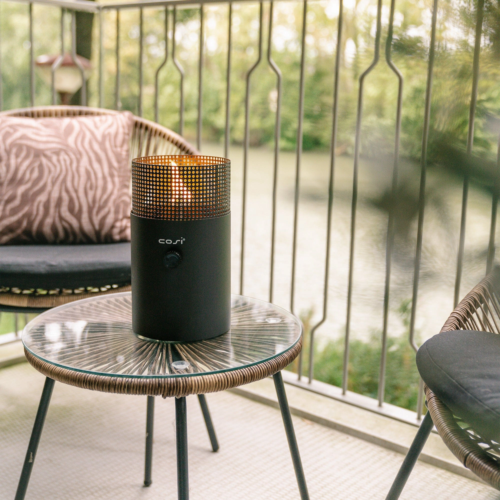 Cosiscoop Dot Anthracite - Outdoor Fire Lantern