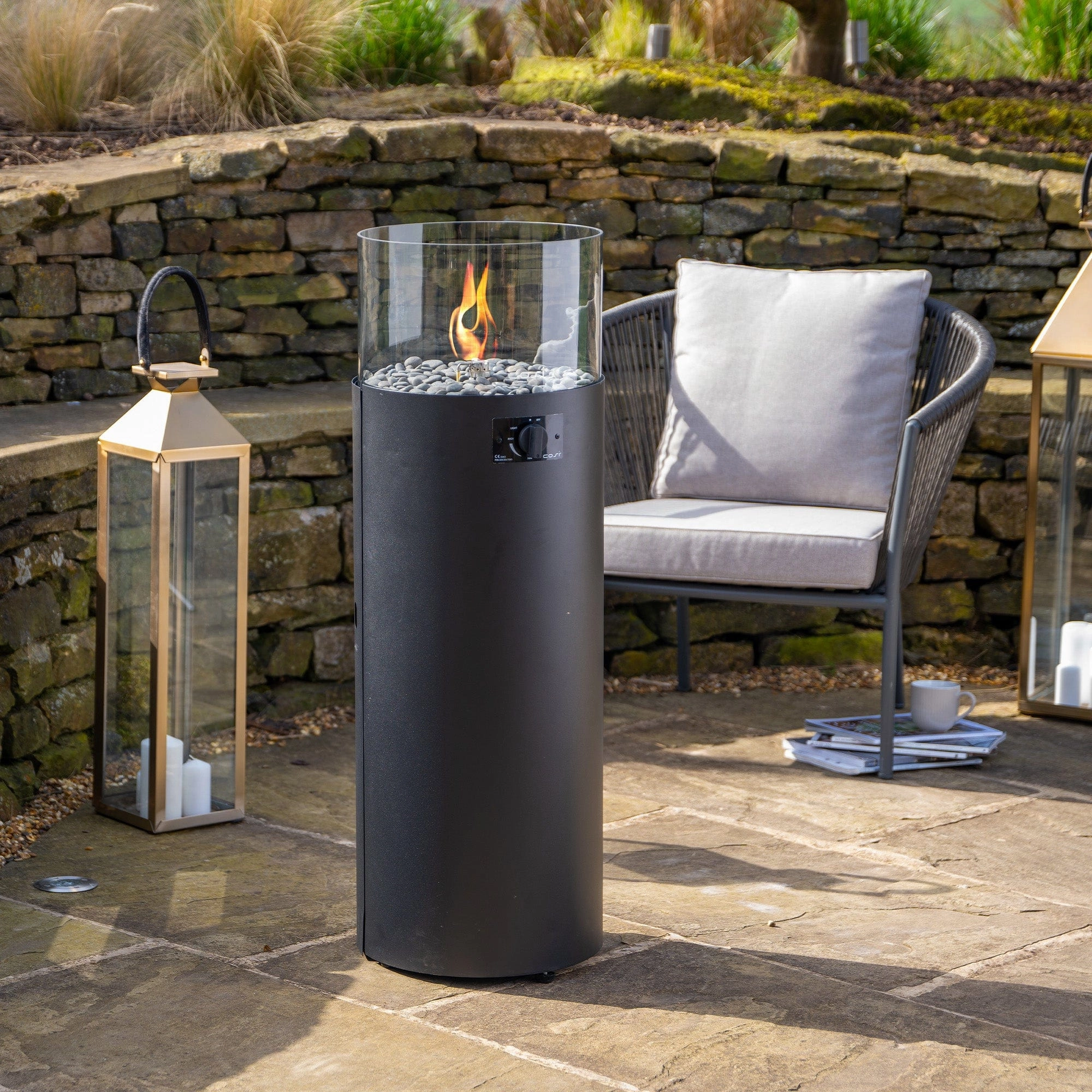 Cosiscoop Pillar Black -  Outdoor Fire Lantern