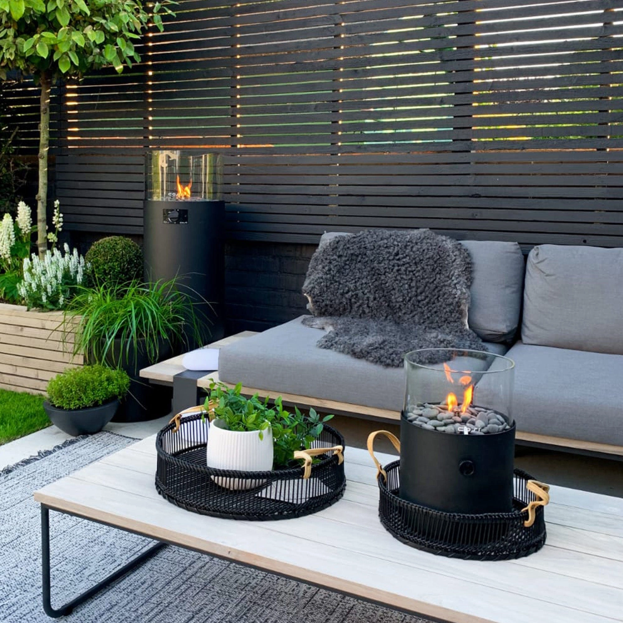 Cosiscoop Pillar Black -  Outdoor Fire Lantern
