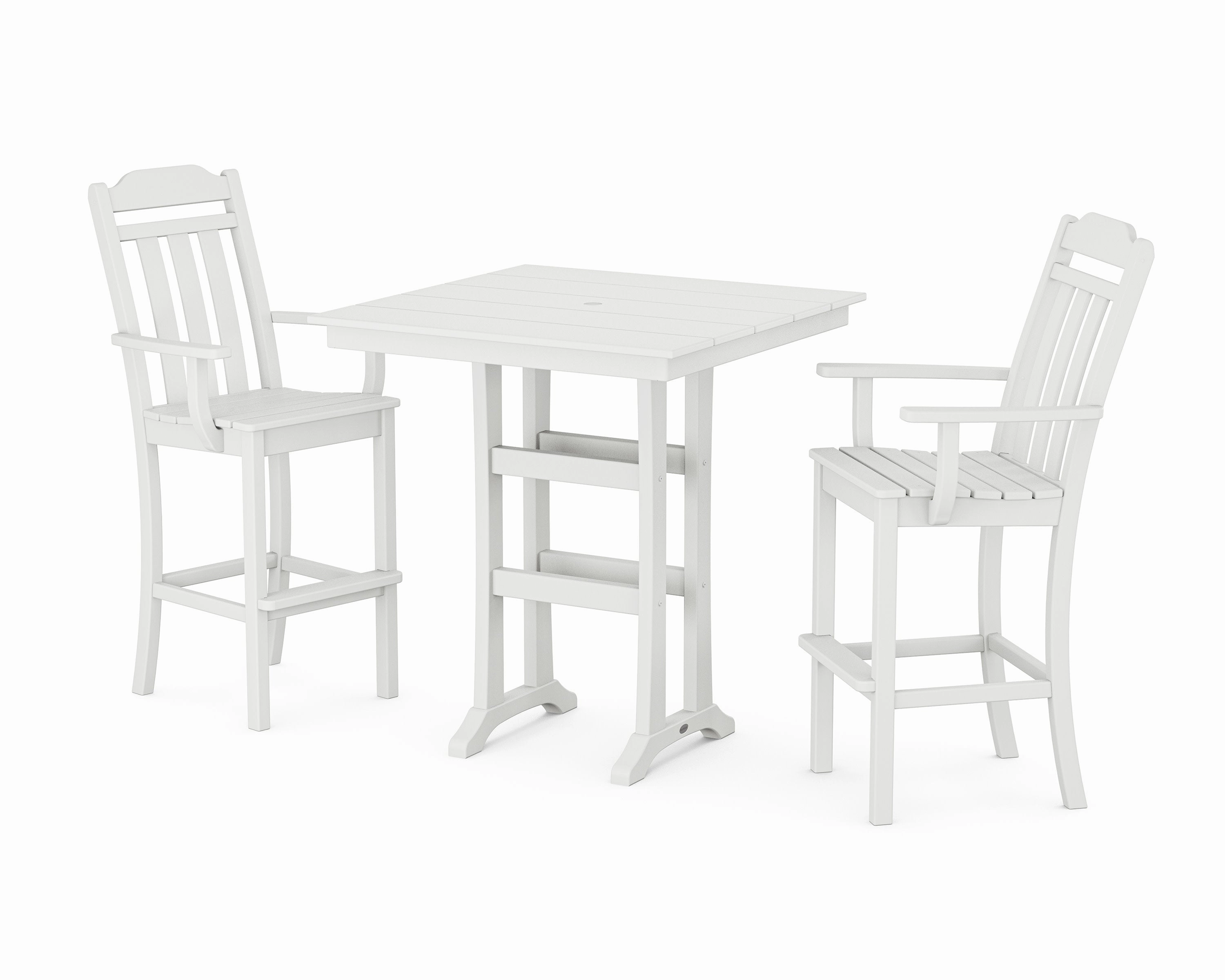 Cottage 3-Piece Farmhouse Bar Set with Trestle Legs
