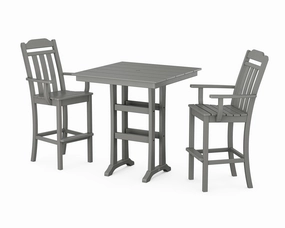 Cottage 3-Piece Farmhouse Bar Set with Trestle Legsoutdoor patio furniture set