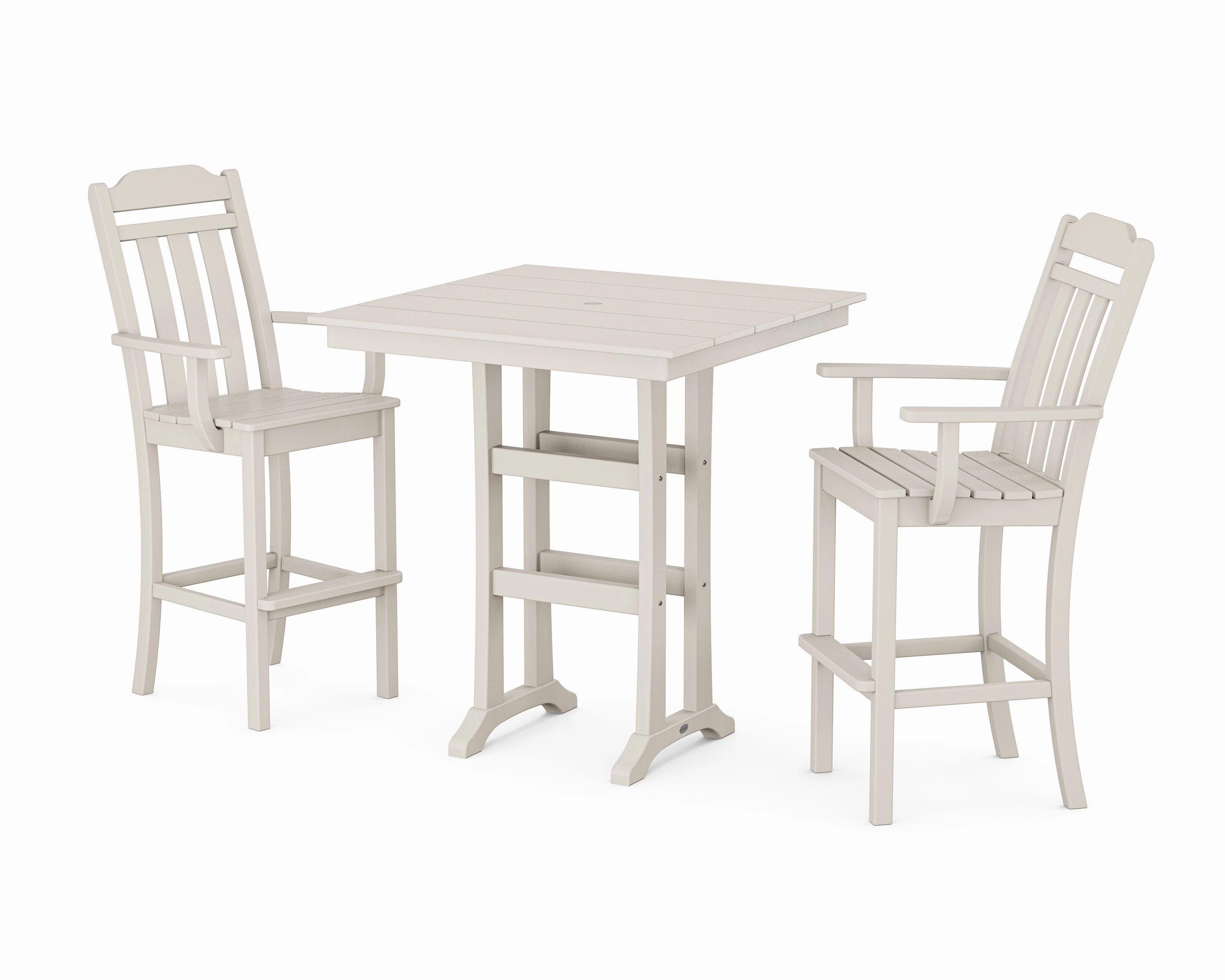 Cottage 3-Piece Farmhouse Bar Set with Trestle Legs