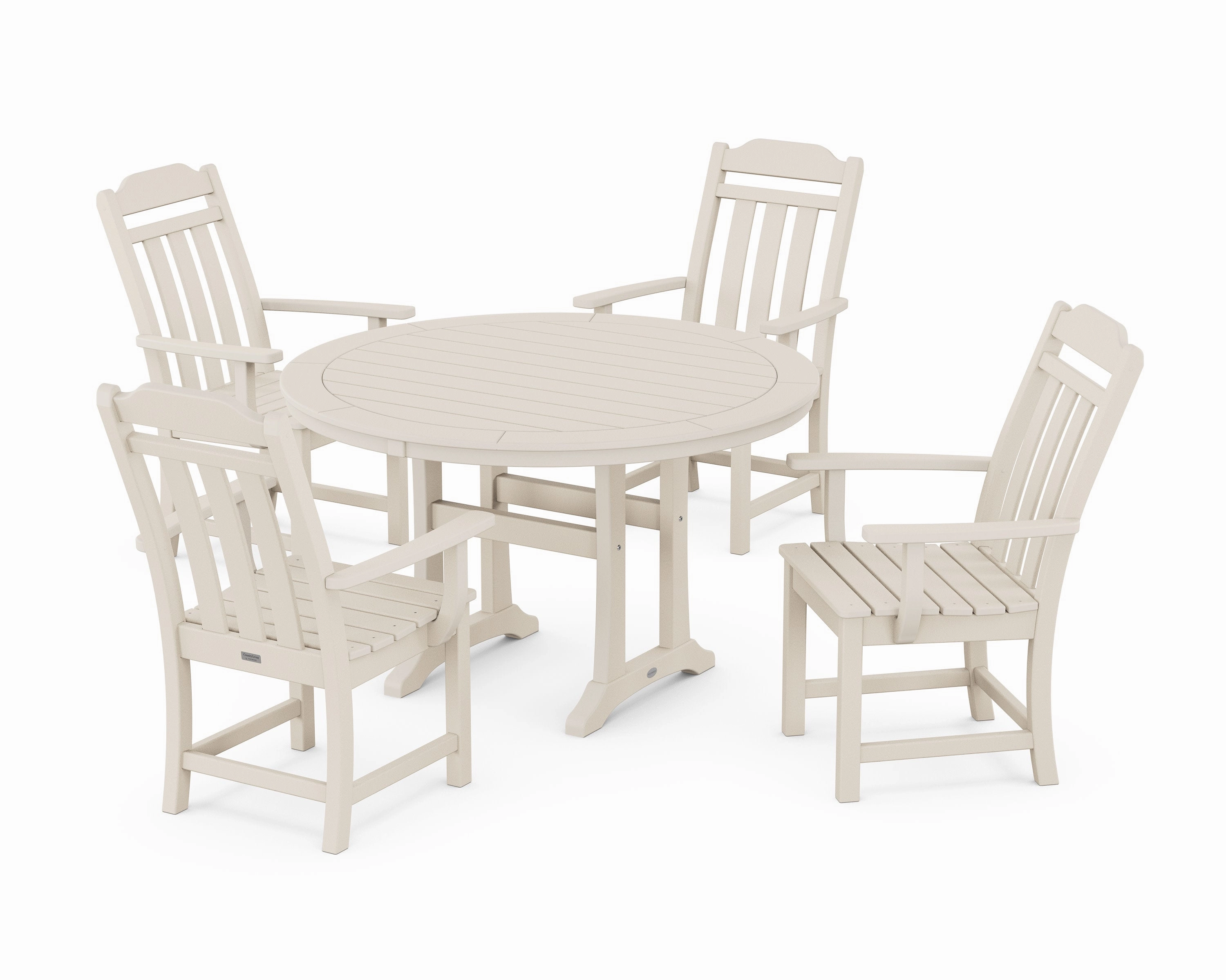 Cottage 5-Piece Round Dining Set with Trestle Legs
