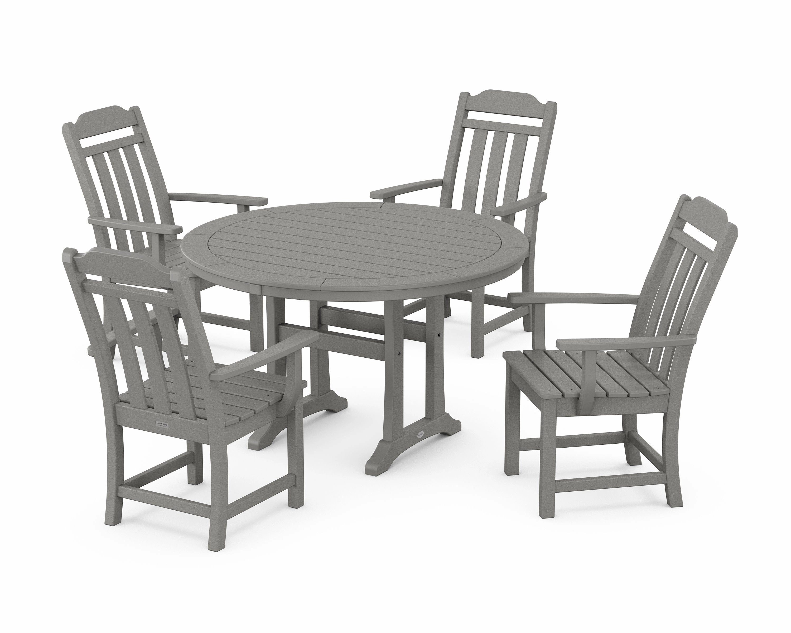 Cottage 5-Piece Round Dining Set with Trestle Legsoutdoor patio furniture set