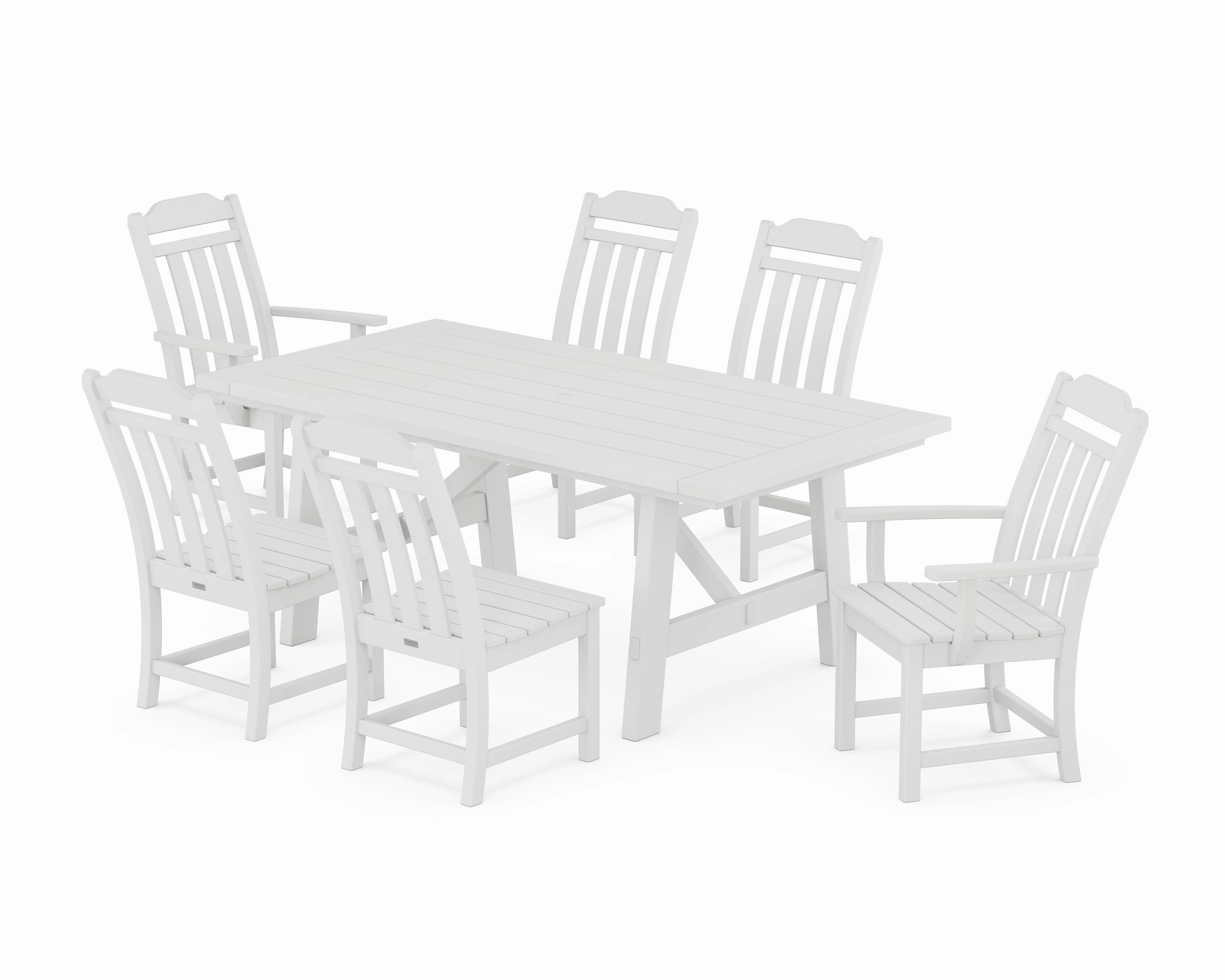 Cottage 7-Piece Rustic Farmhouse Dining Set