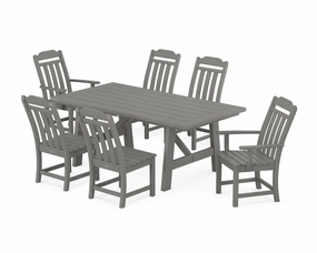 Cottage 7-Piece Rustic Farmhouse Dining Setoutdoor patio furniture set