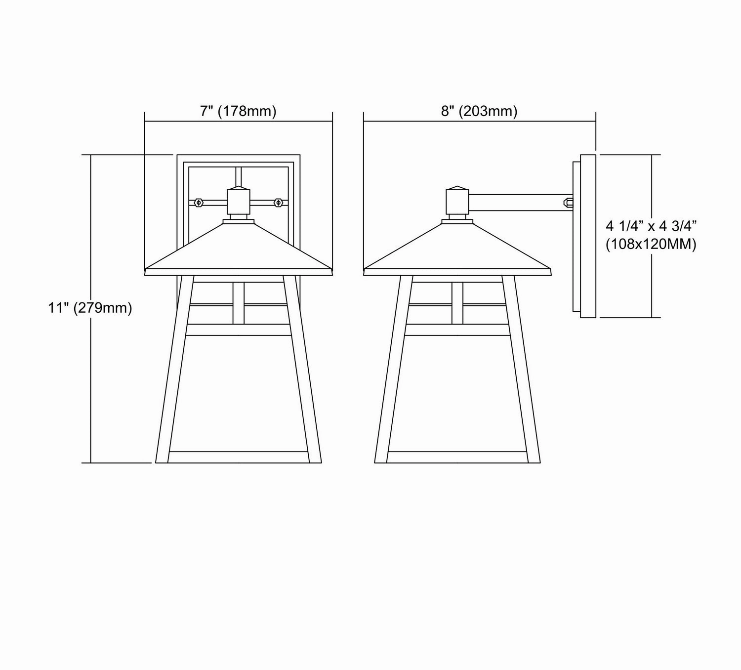 Cottage One Light Outdoor Wall Sconce Matte Black