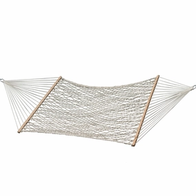 Cotton Rope Spreader Bar Hammock - Natural outdoor hammock with stand and canopy