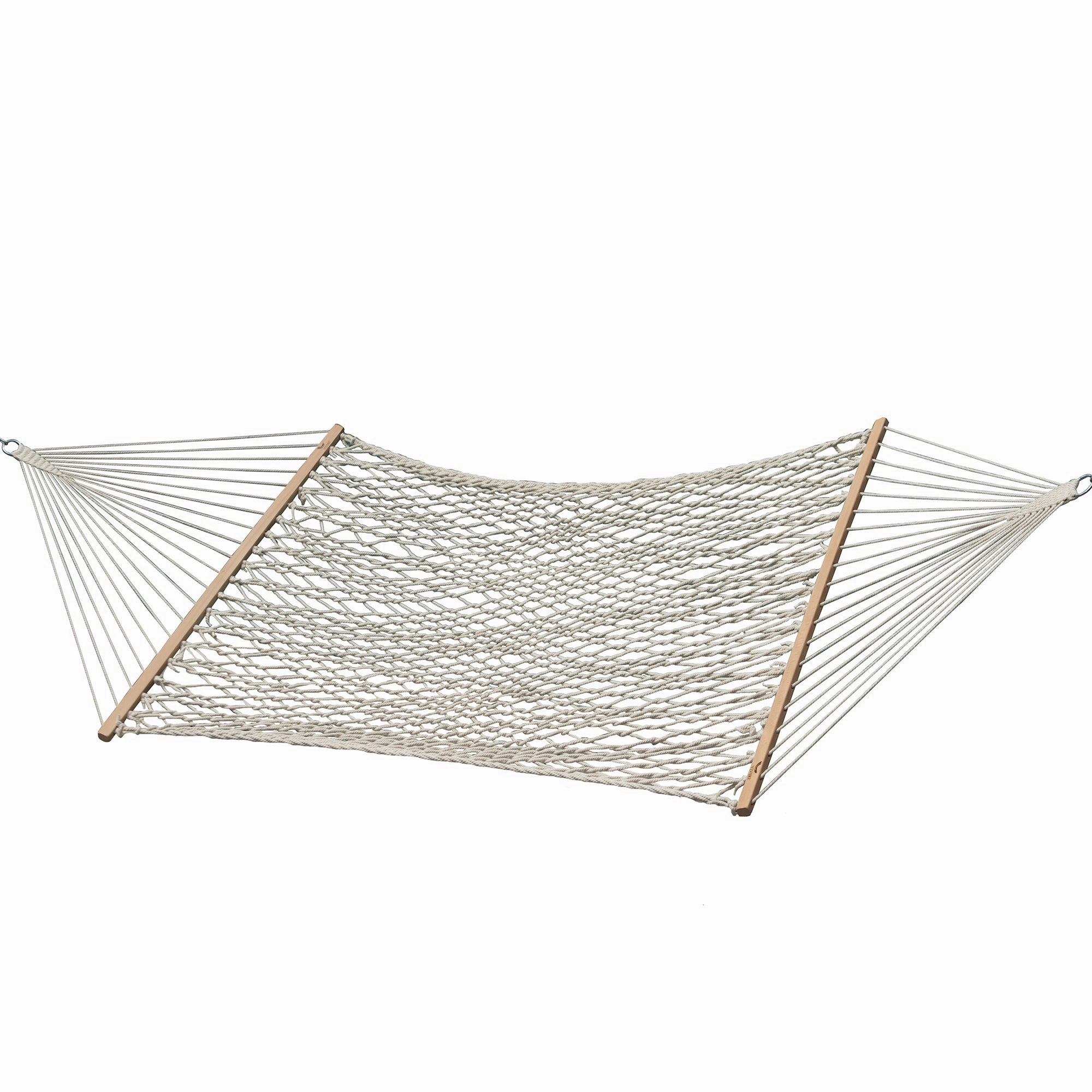 Cotton Rope Spreader Bar Hammock - Natural outdoor hammock with stand and canopy