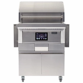 Coyote 28-inch Freestanding Stainless Steel Pellet Grill C1P28-FS compact BBQ grill for small spaces