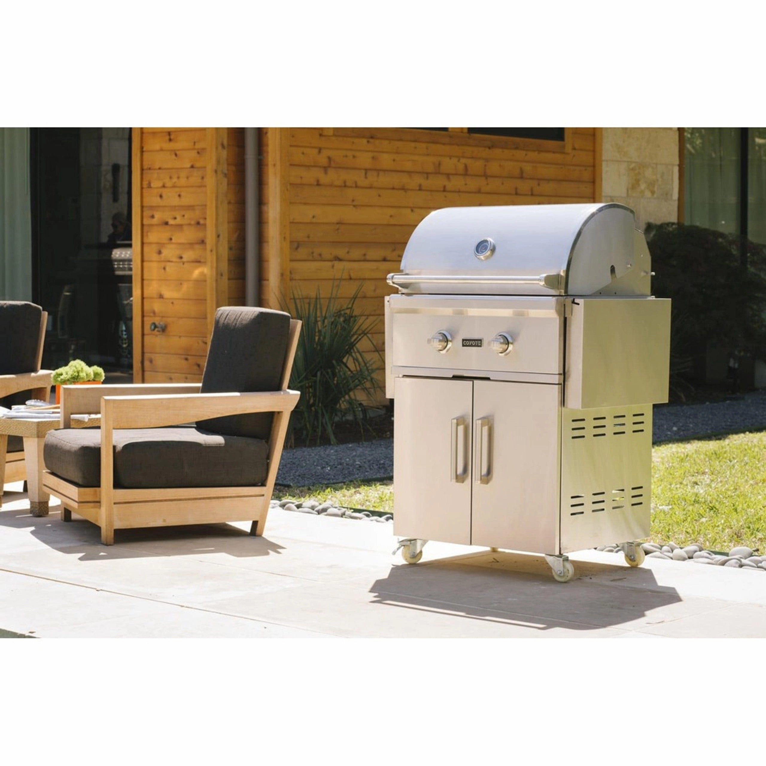 Coyote 28-inch on Cart Burner Freestanding N Gas Grill C1C28NG-FS
