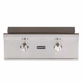Coyote 30-inch Built-in Flat Top Natural Gas Grill C1FTG30NG stainless steel BBQ grill with side table