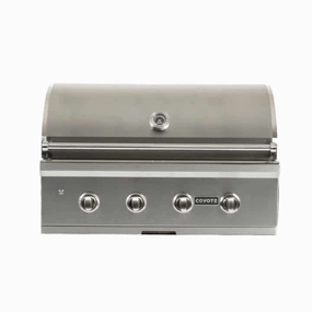 Coyote 36-inch with Infinity Burners NG Built-in Grill C2C36NG stainless steel BBQ grill with side table