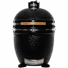 Coyote Asado Ceramic Built-in Smoker Grill C1CHCS stainless steel BBQ grill with side table