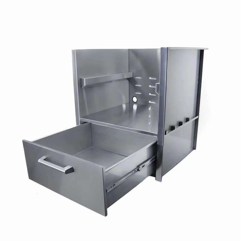 Coyote Asado Insert Sleeve Cart with Storage Drawer C1SLV