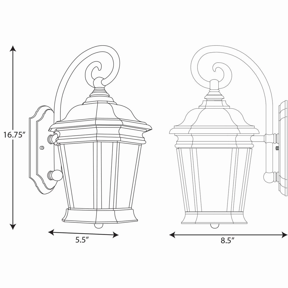 Crawford One Light Wall Lantern Black