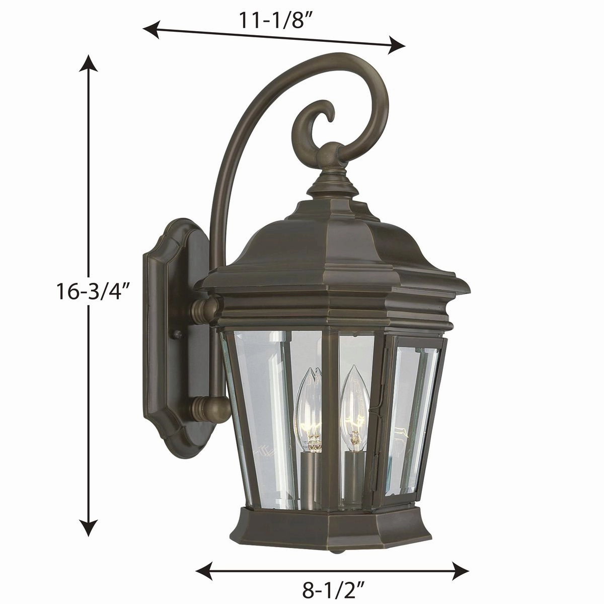 Crawford Two Light Wall Lantern Oil Rubbed Bronze