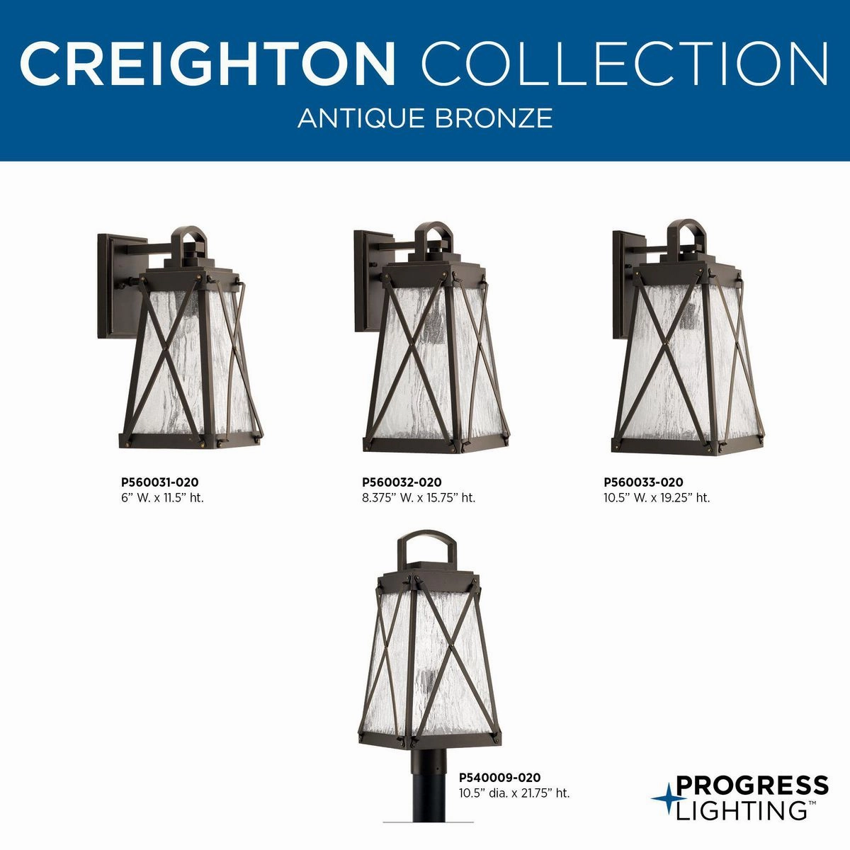 Creighton One Light Wall Lantern Antique Bronze