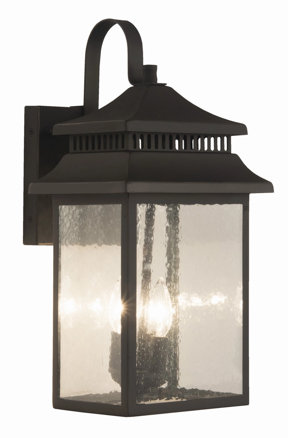 Crossbend Three Light Outdoor Wall Mount Dark Bronze Gilded
