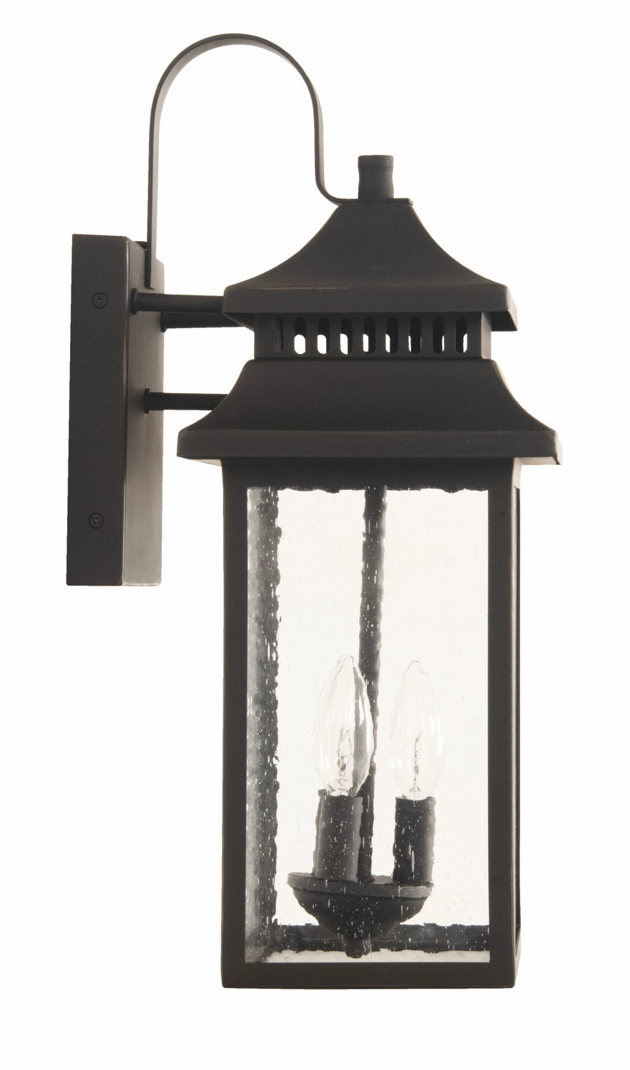Crossbend Three Light Outdoor Wall Mount Dark Bronze Gilded