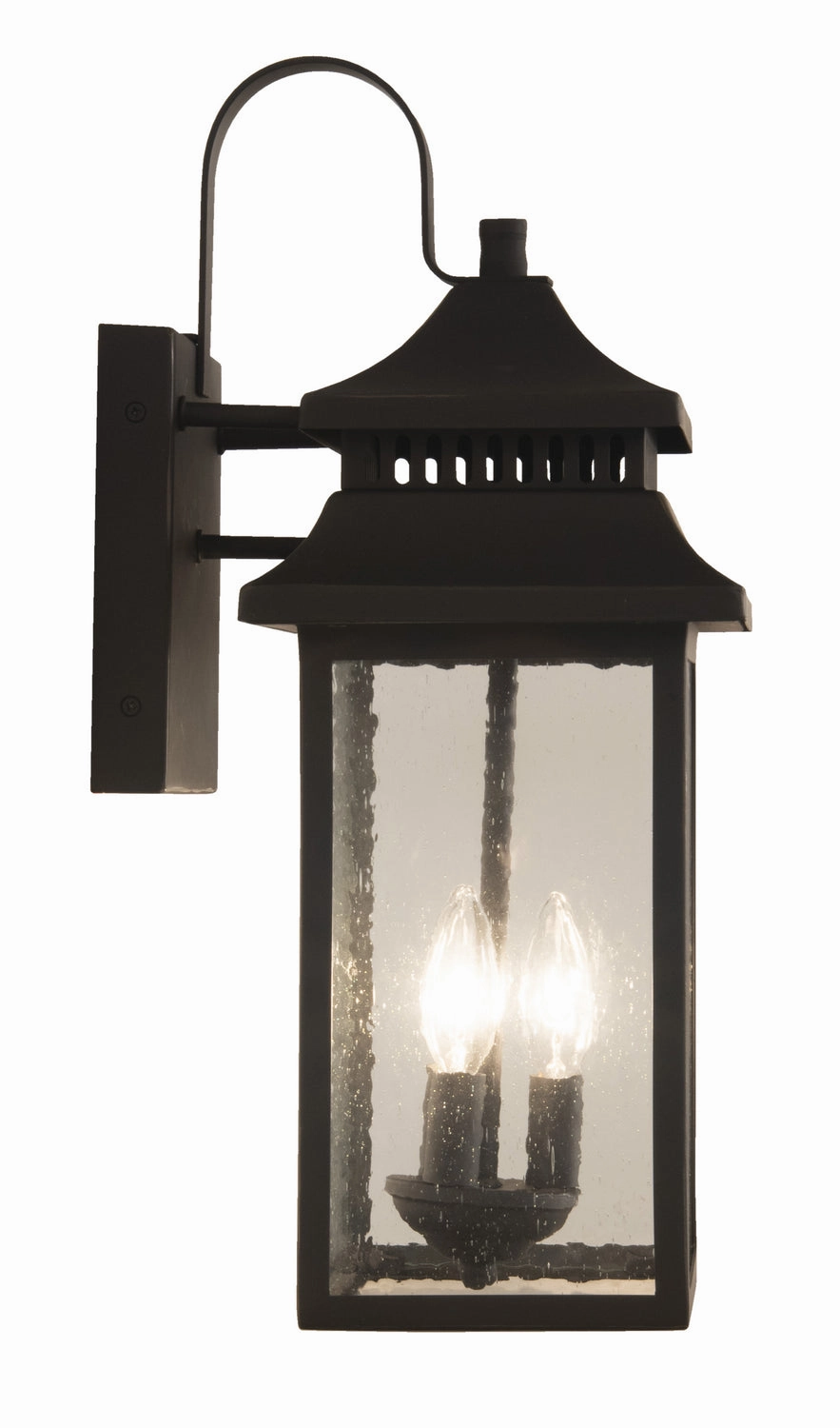 Crossbend Three Light Outdoor Wall Mount Dark Bronze Gilded