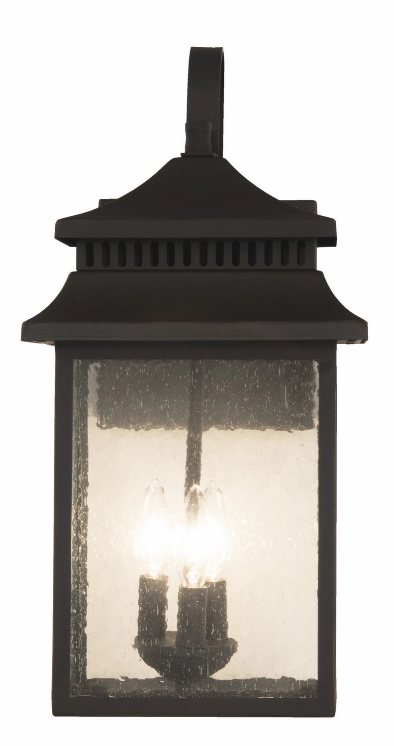 Crossbend Three Light Outdoor Wall Mount Dark Bronze Gilded