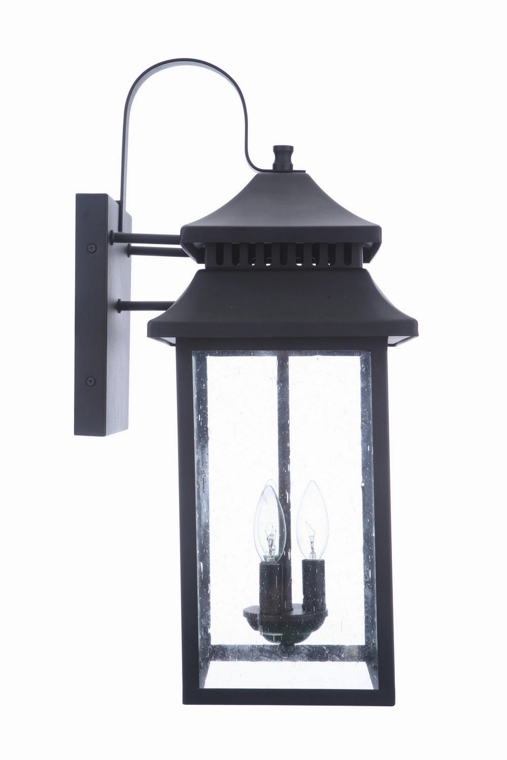 Crossbend Three Light Outdoor Wall Mount Textured Black