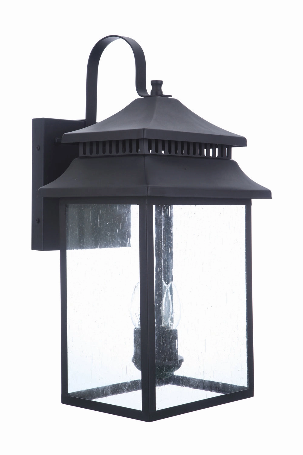 Crossbend Three Light Outdoor Wall Mount Textured Black