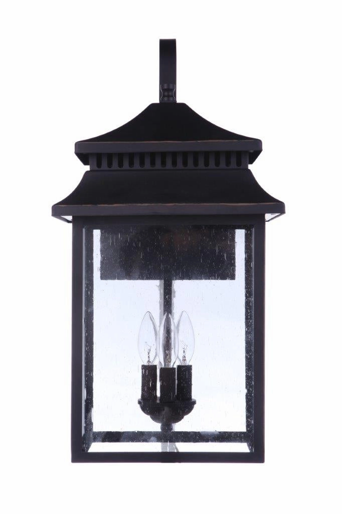 Crossbend Three Light Outdoor Wall Mount Textured BlackOutdoor wall sconces with motion sensor