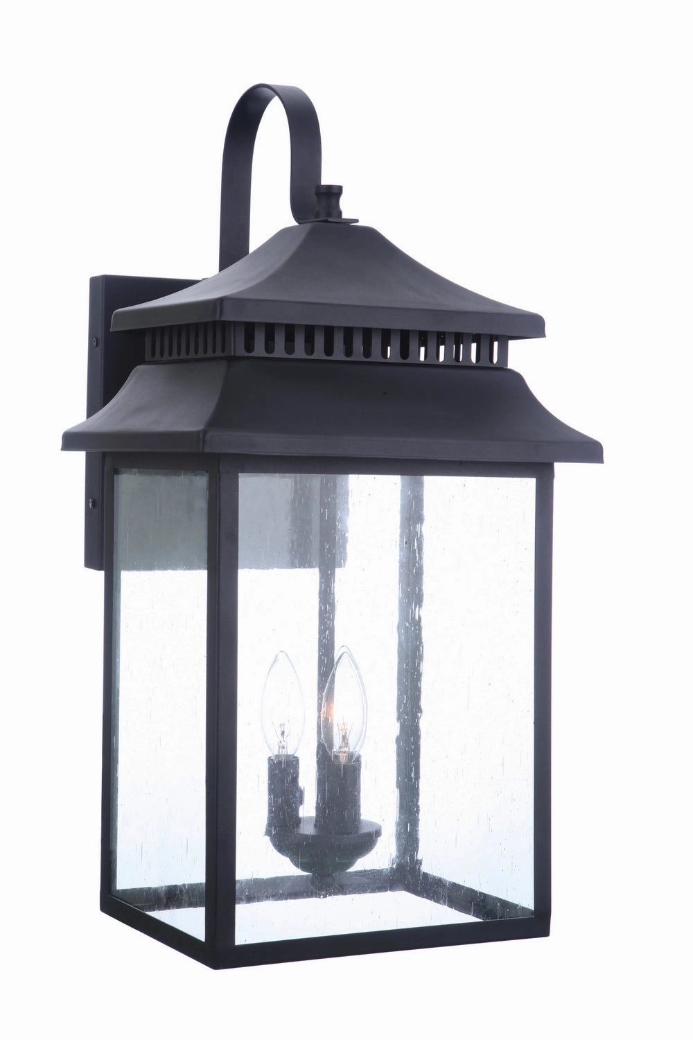 Crossbend Three Light Outdoor Wall Mount Textured Black