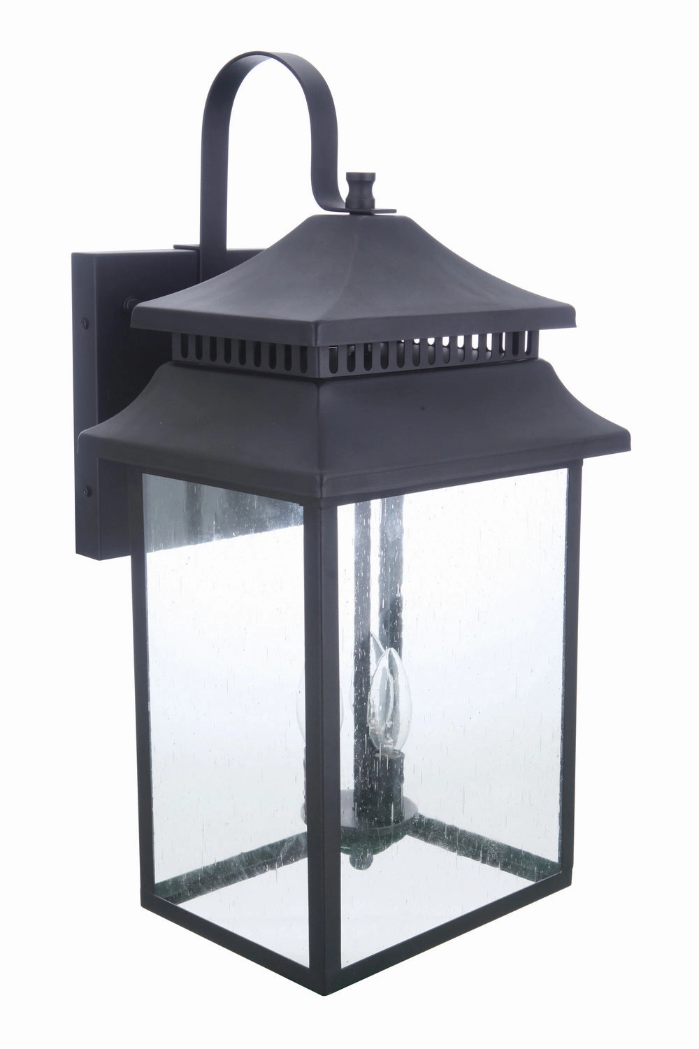 Crossbend Three Light Outdoor Wall Mount Textured Black