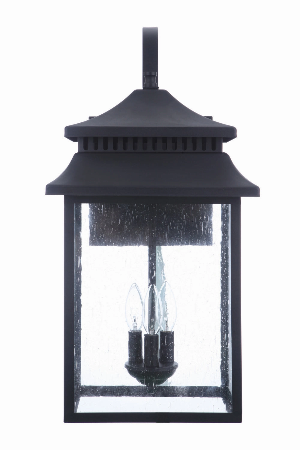 Crossbend Three Light Outdoor Wall Mount Textured Black