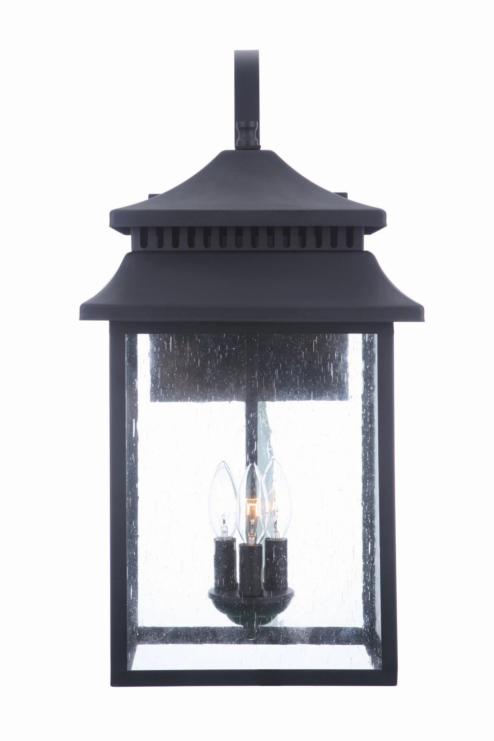 Crossbend Three Light Outdoor Wall Mount Textured Black