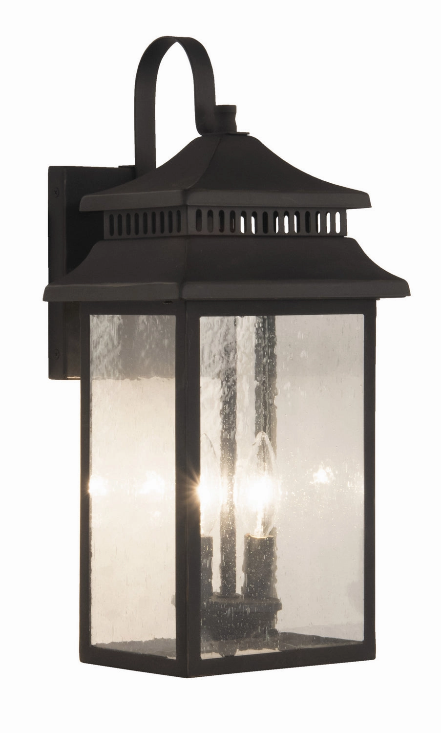 Crossbend Two Light Outdoor Wall Mount Dark Bronze Gilded